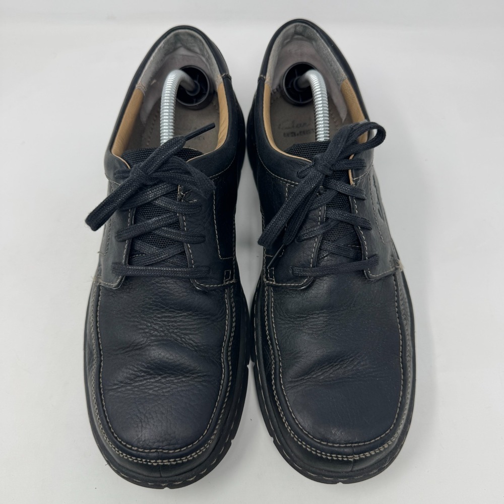 Clarks Black Leather Comfort Cushion Shoes Lace Up Oxford Men's‎ Size 11 M - Picture 5 of 16